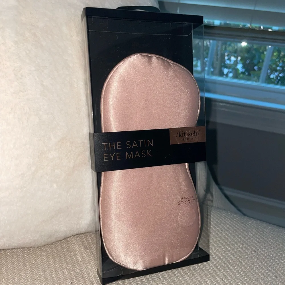 Kitsch‎ Eye Mask Baby Pink Satin Silk